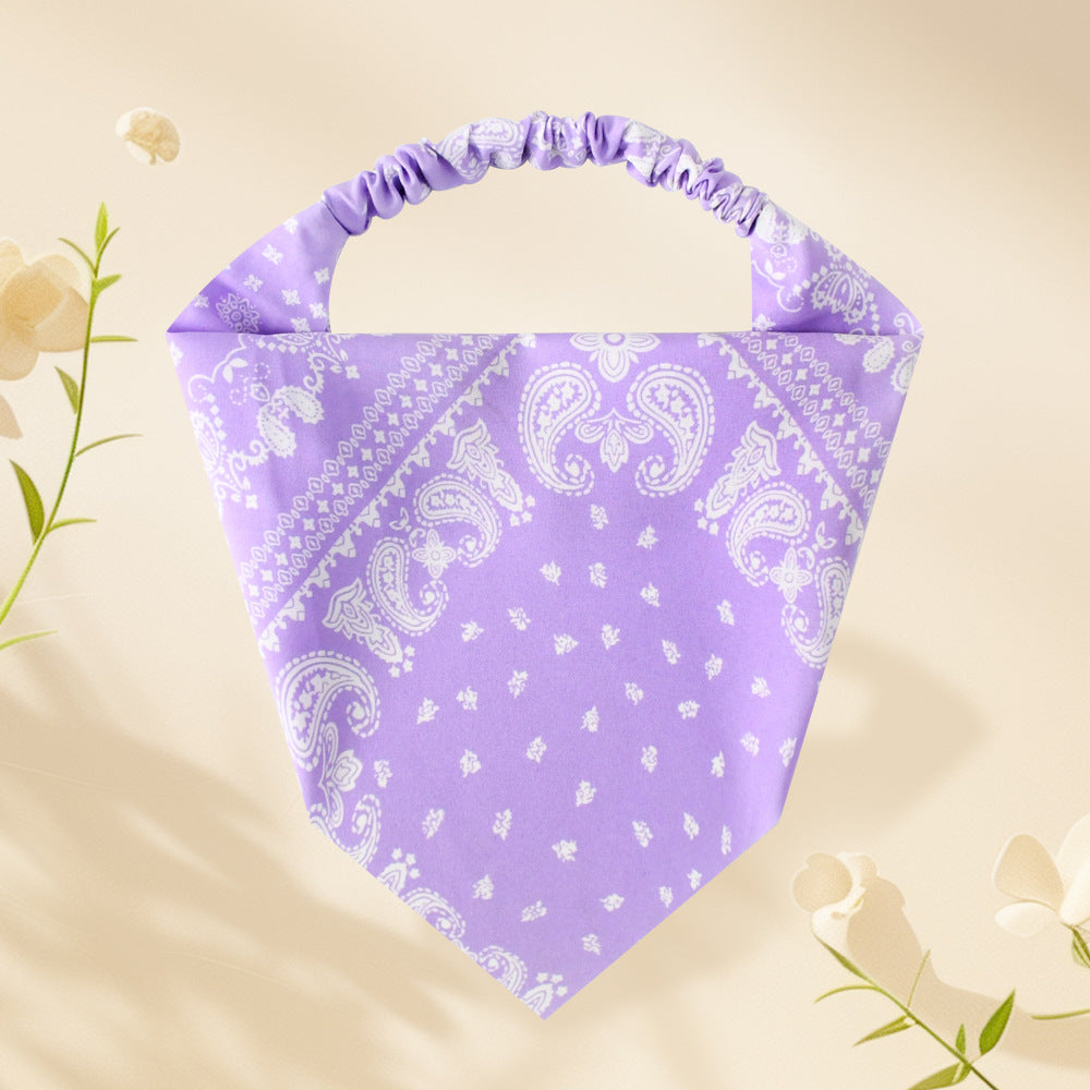 Wholesale Bohemian Style Cashew Flower Stretch Triangle Scarf All-match Headband